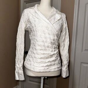 Anne Fontaine Cream Textured Blouse